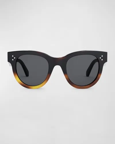 Celine Tortoiseshell Acetate Cat-eye Sunglasses In Black