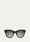 Celine Tortoiseshell Acetate Cat-eye Sunglasses In Shiny Black