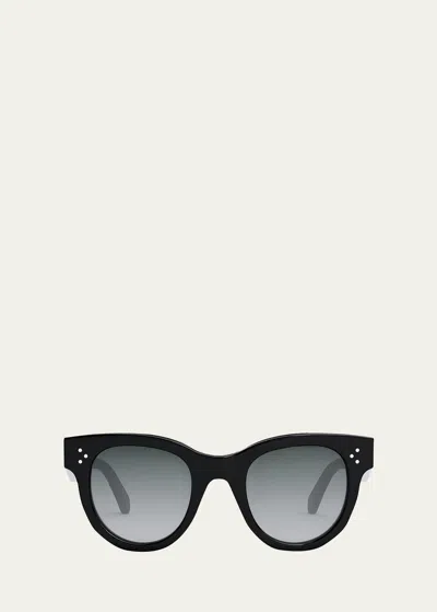 Celine Tortoiseshell Acetate Cat-eye Sunglasses In Shiny Black