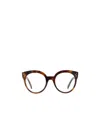 Celine Tortoiseshell Round Frame Glasses In Brown
