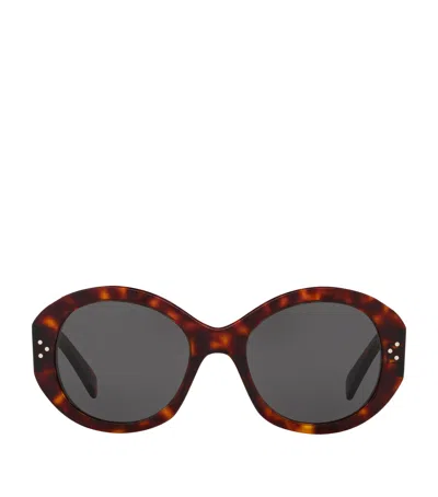 Celine Tortoiseshell Round Sunglasses In Brown
