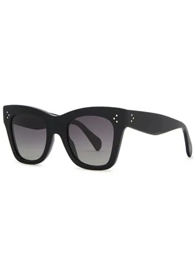 Celine Tortoiseshell Wayfarer-style Sunglasses In Black