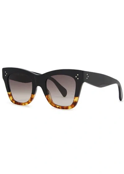 Celine Tortoiseshell Wayfarer-style Sunglasses In Multi
