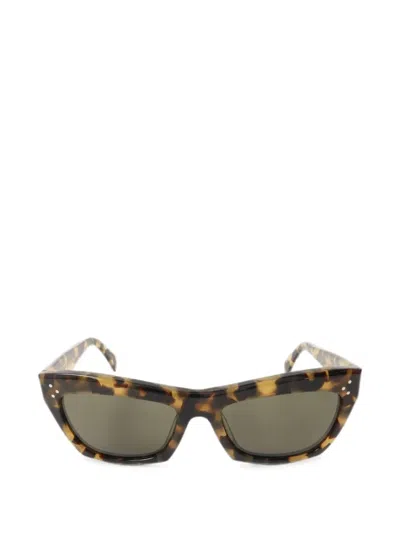 Pre-owned Celine Tortoiseshell-effect Cat-eye Sunglasses In Brown