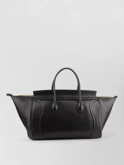 Celine Tote Bag Structured Silhouette Top Handles In Black