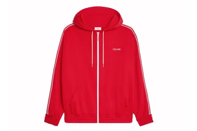 Pre-owned Celine Tracksuit Jacket With  Embroidery In Double Face Jersey Red/off White