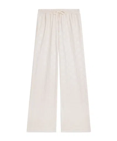 Celine Elastic Waist Casual Pants In White