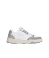 Celine Trainer Ct-09 Low Lace-up Sneaker In Calfskin And Mesh In White