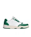 Celine Trainer Ct-09 Low-top Lace-up Sneakers In Optical White/dark Green/beige