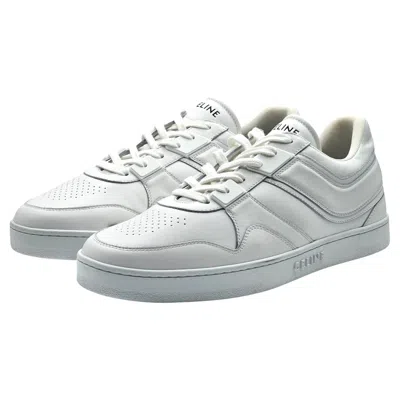 Pre-owned Celine Trainer Low Top Leather Sneakers In White