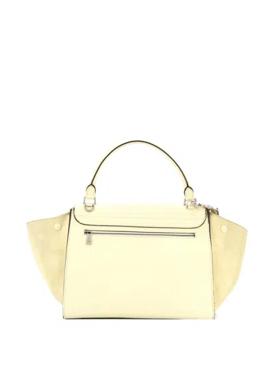 Pre-owned Celine Trapeze Bag Leather Medium Satchel In Yellow