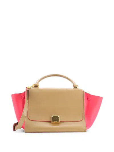 Pre-owned Celine Trapeze Bag Leather Small Satchel In ブラウン