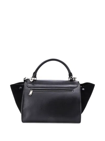 Pre-owned Celine Trapeze Bag Leather Small Satchel In Black