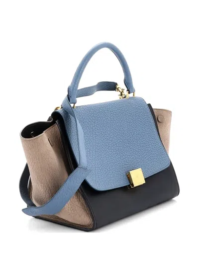 Pre-owned Celine Trapeze Bag Leather Small Satchel In Black