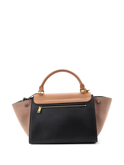 Pre-owned Celine Trapeze Bag Leather Small Satchel In Black