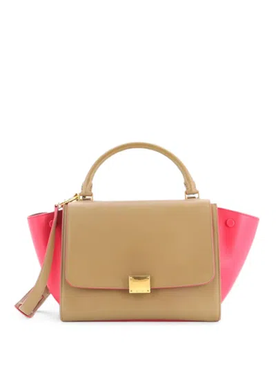 Pre-owned Celine Trapeze Bag Leather Small Satchel In Brown