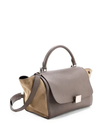 Pre-owned Celine Trapeze Bag Leather Small Satchel In Brown