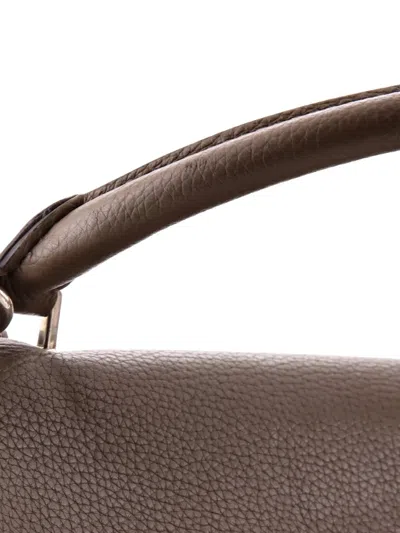 Pre-owned Celine Trapeze Bag Leather Small Satchel In Neutral