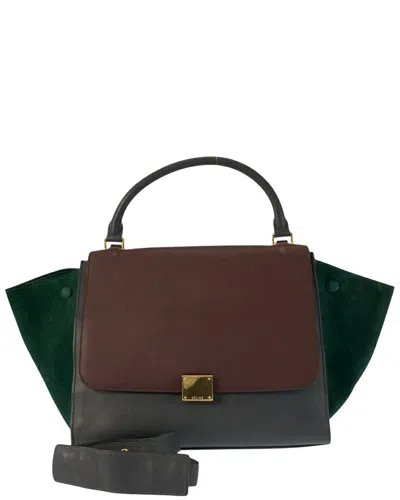Celine Trapeze Handbag (authentic Pre-loved) In Green