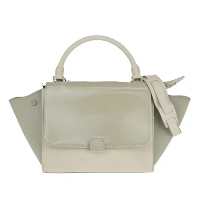 Pre-owned Celine Trapèze Leather Handbag () In Beige