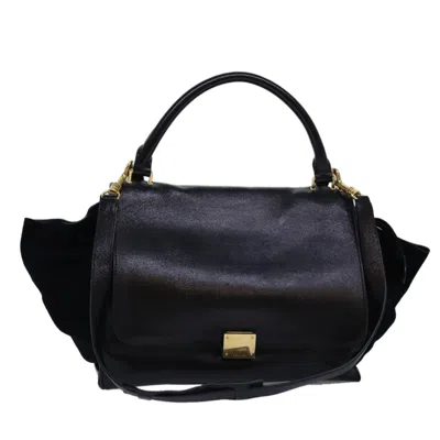 Pre-owned Celine Trapèze Leather Handbag () In Black