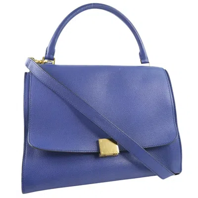 Pre-owned Celine Trapèze Leather Handbag () In Blue