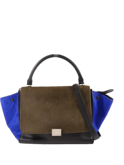 Pre-owned Celine Trapeze Leather Shoulder Bag In Black