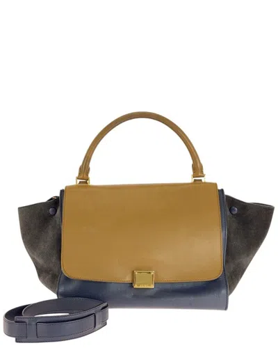 Celine Trapeze Leather Suede Handbag (authentic Pre-loved) In Multi