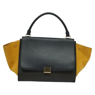Pre-owned Celine Trapèze Leather Tote Bag () In Black