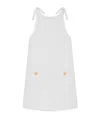 Celine Trapeze Mini Dress In Openwork Cotton In White