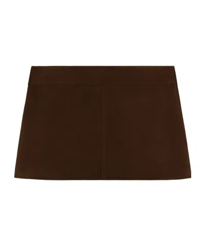 Celine Trapeze Mini Skirt In Suede