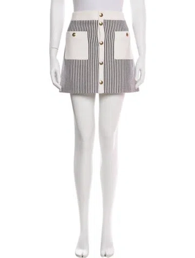 Pre-owned Celine Trapeze Mini Skirt In White