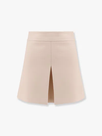 Celine Trapeze Mini Wool And Silk Skirt In Pink