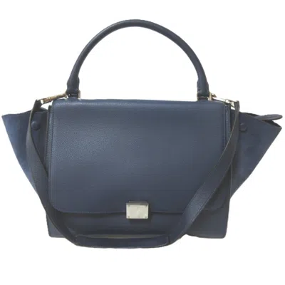 Pre-owned Celine Trapeze Navy Leather Handbag Shoulder Bag ()