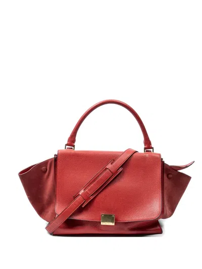 Pre-owned Celine Trapeze Shoulder Bag In Red
