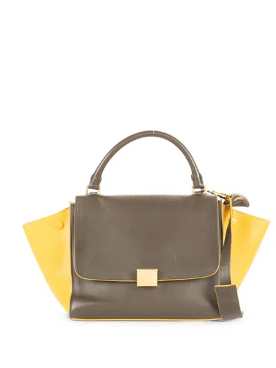 Pre-owned Celine Trapeze Tote Bag In Green