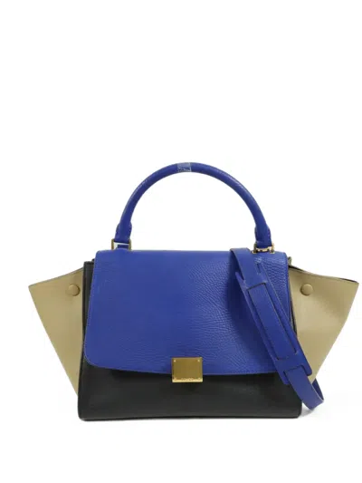 Pre-owned Celine Trapeze Tricolour Shoulder Bag In Black