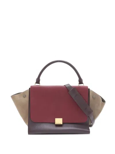 Pre-owned Celine Trapeze Two-way Leather Tote Bag In Brown