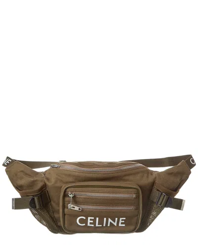 Celine Trekking Canvas Belt Bag In Green