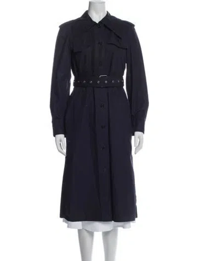 Pre-owned Celine Trench Coat In Blue