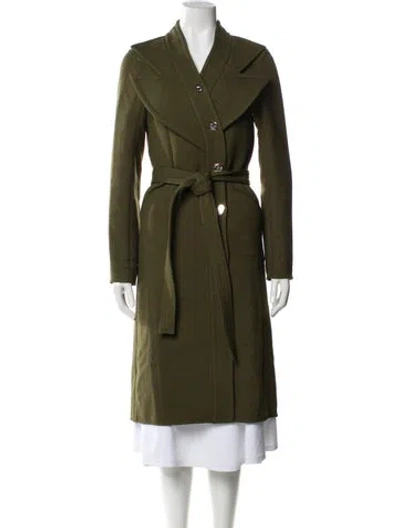 Pre-owned Celine Trench Coat In Green