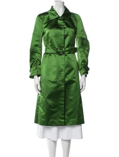 Pre-owned Celine Trench Coat In Green
