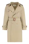 Celine Trench Coat In Mixed Cotton In Neutral