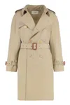 Celine Trench Coat In Mixed Cotton In Brown