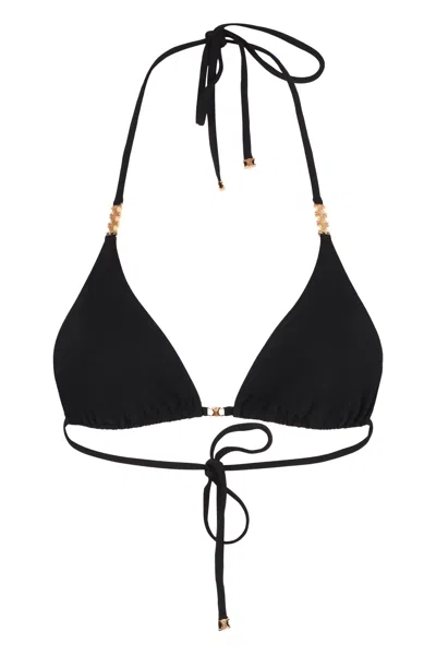 Celine Triangle Bikini Top In Black