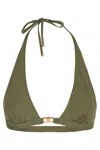 Celine Triangle Bikini Top In Green