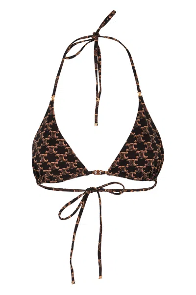 Celine Triangle Bikini Top In Multi