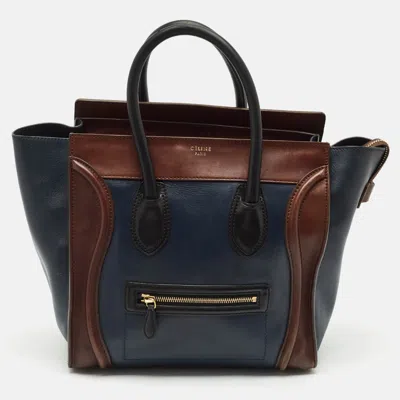 Pre-owned Celine Tricolor Leather Mini Luggage Tote