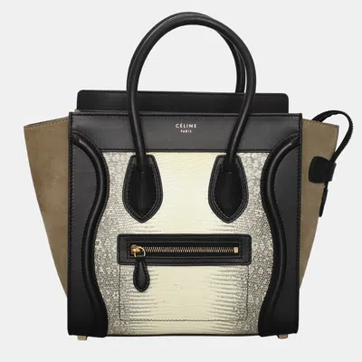 Pre-owned Celine Tri-color Lizard Mini Luggage Bag In Multi