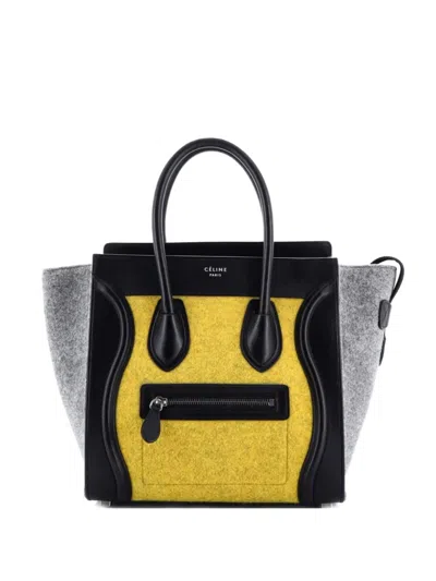 Pre-owned Celine Tricolor Luggage Bag Felt Micro Tote Bag In Multi